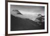 Mountain Partially Covered With Clouds "In Glacier National Park" Montana. 1933-1942-Ansel Adams-Framed Art Print