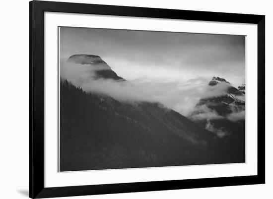 Mountain Partially Covered With Clouds "In Glacier National Park" Montana. 1933-1942-Ansel Adams-Framed Art Print