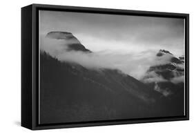 Mountain Partially Covered With Clouds "In Glacier National Park" Montana. 1933-1942-Ansel Adams-Framed Stretched Canvas