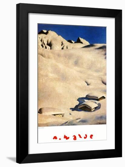 Mountain Pastures in Snow-Alfons Walde-Framed Art Print