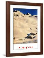 Mountain Pastures in Snow-Alfons Walde-Framed Art Print