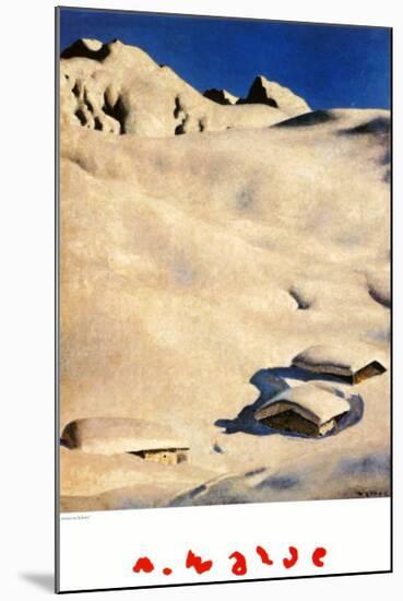 Mountain Pastures in Snow-Alfons Walde-Mounted Art Print