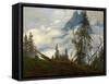 Mountain Peak with Drifting Clouds-Caspar David Friedrich-Framed Stretched Canvas