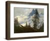 Mountain Peak with Drifting Clouds-Caspar David Friedrich-Framed Giclee Print