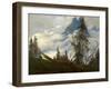 Mountain Peak with Drifting Clouds-Caspar David Friedrich-Framed Giclee Print