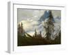 Mountain Peak with Drifting Clouds-Caspar David Friedrich-Framed Giclee Print