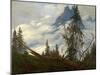 Mountain Peak with Drifting Clouds-Caspar David Friedrich-Mounted Giclee Print