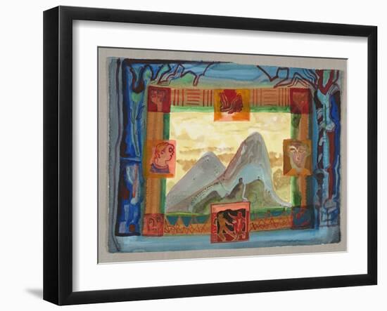 Mountain Peaks and Faces-Michael Chase-Framed Giclee Print
