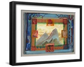 Mountain Peaks and Faces-Michael Chase-Framed Giclee Print