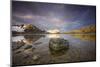 Mountain Peaks on Spitsbergen at Dawn in Signehamna Harbor-Paul Souders-Mounted Photographic Print