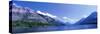 Mountain Range along a Lake, Glacier National Park, Waterton Lakes National Park, Alberta, Canada-null-Stretched Canvas
