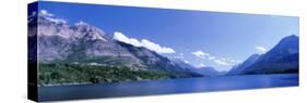 Mountain Range along a Lake, Glacier National Park, Waterton Lakes National Park, Alberta, Canada-null-Stretched Canvas