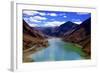 Mountain Range and Artificial Lake (Reservoir) Near the Karo-La Pass-Simon Montgomery-Framed Photographic Print