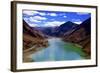 Mountain Range and Artificial Lake (Reservoir) Near the Karo-La Pass-Simon Montgomery-Framed Photographic Print