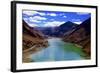 Mountain Range and Artificial Lake (Reservoir) Near the Karo-La Pass-Simon Montgomery-Framed Photographic Print