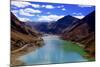 Mountain Range and Artificial Lake (Reservoir) Near the Karo-La Pass-Simon Montgomery-Mounted Photographic Print