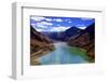 Mountain Range and Artificial Lake (Reservoir) Near the Karo-La Pass-Simon Montgomery-Framed Photographic Print