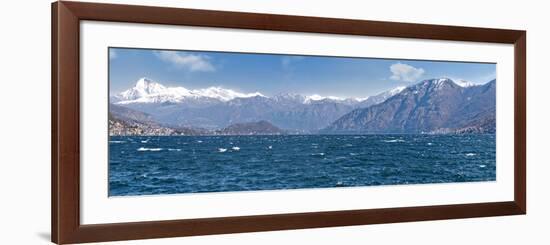 Mountain Range at the Lakeside, Lake Como, Como, Lombardy, Italy-null-Framed Photographic Print