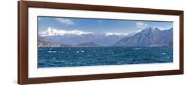 Mountain Range at the Lakeside, Lake Como, Como, Lombardy, Italy-null-Framed Photographic Print