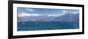 Mountain Range at the Lakeside, Lake Como, Como, Lombardy, Italy-null-Framed Photographic Print