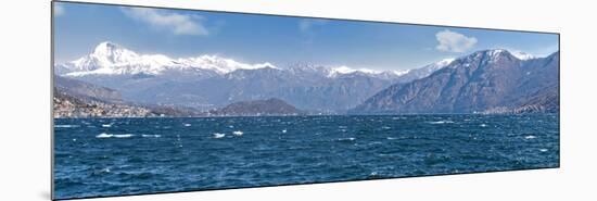 Mountain Range at the Lakeside, Lake Como, Como, Lombardy, Italy-null-Mounted Photographic Print