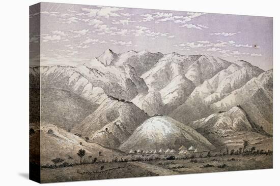 Mountain Range in East Africa, Engraving from Lake Regions of Equatorial Africa-Richard Francis Burton-Stretched Canvas