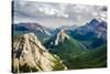 Mountain Range Landscape View in Jasper Np, Canada-MartinM303-Stretched Canvas
