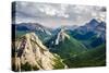 Mountain Range Landscape View in Jasper Np, Canada-MartinM303-Stretched Canvas