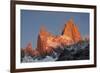 Mountain range of Cerro Fitz Roy and Cerro Torre at sunrise, Los Glaciares National Park, Argentina-Ed Rhodes-Framed Photographic Print