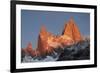 Mountain range of Cerro Fitz Roy and Cerro Torre at sunrise, Los Glaciares National Park, Argentina-Ed Rhodes-Framed Photographic Print