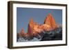 Mountain range of Cerro Fitz Roy and Cerro Torre at sunrise, Los Glaciares National Park, Argentina-Ed Rhodes-Framed Photographic Print