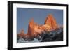 Mountain range of Cerro Fitz Roy and Cerro Torre at sunrise, Los Glaciares National Park, Argentina-Ed Rhodes-Framed Photographic Print