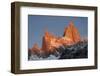 Mountain range of Cerro Fitz Roy and Cerro Torre at sunrise, Los Glaciares National Park, Argentina-Ed Rhodes-Framed Photographic Print