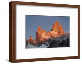 Mountain range of Cerro Fitz Roy and Cerro Torre at sunrise, Los Glaciares National Park, Argentina-Ed Rhodes-Framed Photographic Print