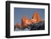 Mountain range of Cerro Fitz Roy and Cerro Torre at sunrise, Los Glaciares National Park, Argentina-Ed Rhodes-Framed Photographic Print