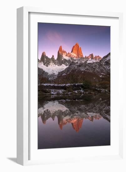 Mountain range of Cerro Torre and Fitz Roy, Los Glaciares National Park, Argentina-Ed Rhodes-Framed Photographic Print