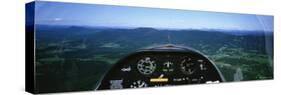 Mountain Range Through a Cockpit of an Airplane, Green Mountains, Vermont, USA-null-Stretched Canvas