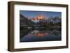 Mountain range with Cerro Fitz Roy at sunrise reflected, Los Glaciares National Park, Argentina-Ed Rhodes-Framed Photographic Print