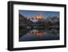 Mountain range with Cerro Fitz Roy at sunrise reflected, Los Glaciares National Park, Argentina-Ed Rhodes-Framed Photographic Print