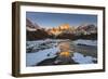 Mountain range with Cerro Fitz Roy, Los Glaciares National Park, Argentina-Ed Rhodes-Framed Photographic Print