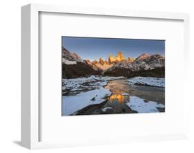 Mountain range with Cerro Fitz Roy, Los Glaciares National Park, Argentina-Ed Rhodes-Framed Photographic Print