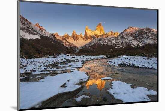 Mountain range with Cerro Fitz Roy, Los Glaciares National Park, Argentina-Ed Rhodes-Mounted Photographic Print