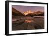 Mountain range with Cerro Torre and Fitz Roy, Los Glaciares National Park, Argentina-Ed Rhodes-Framed Photographic Print