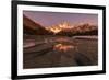 Mountain range with Cerro Torre and Fitz Roy, Los Glaciares National Park, Argentina-Ed Rhodes-Framed Photographic Print