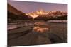 Mountain range with Cerro Torre and Fitz Roy, Los Glaciares National Park, Argentina-Ed Rhodes-Mounted Photographic Print