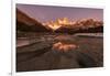 Mountain range with Cerro Torre and Fitz Roy, Los Glaciares National Park, Argentina-Ed Rhodes-Framed Photographic Print