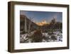 Mountain range with Cerro Torre and Fitz Roy, Los Glaciares National Park, Argentina-Ed Rhodes-Framed Photographic Print