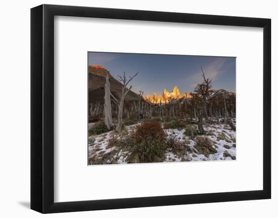 Mountain range with Cerro Torre and Fitz Roy, Los Glaciares National Park, Argentina-Ed Rhodes-Framed Photographic Print