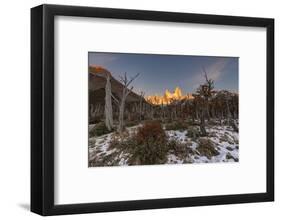 Mountain range with Cerro Torre and Fitz Roy, Los Glaciares National Park, Argentina-Ed Rhodes-Framed Photographic Print