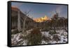 Mountain range with Cerro Torre and Fitz Roy, Los Glaciares National Park, Argentina-Ed Rhodes-Framed Stretched Canvas